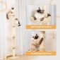 5-Tier Cat Tower Adjustable Tall Cat Climbing Tree with Scratching Post - Beige Plush Features