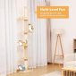 5-Tier Cat Tower Adjustable Tall Cat Climbing Tree with Scratching Post - Beige Plush Multi-Level
