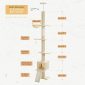 5-Tier Cat Tower Adjustable Tall Cat Climbing Tree with Scratching Post - Flower Beige Dimensions