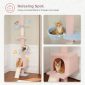 5-Tier Cat Tower Adjustable Tall Cat Climbing Tree with Scratching Post - Flower Blue Image 2