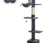 5-Tier Cat Tower Adjustable Tall Cat Climbing Tree with Scratching Post - Flower Dark Grey