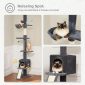 5-Tier Cat Tower Adjustable Tall Cat Climbing Tree with Scratching Post - Flower Dark Grey Image 2