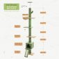 5-Tier Cat Tower Adjustable Tall Cat Climbing Tree with Scratching Post - Flower Green Dimensions