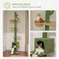 5-Tier Cat Tower Adjustable Tall Cat Climbing Tree with Scratching Post - Flower Green Image 2