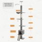 5-Tier Cat Tower Adjustable Tall Cat Climbing Tree with Scratching Post - Flower Grey Dimensions