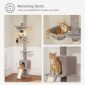 5-Tier Cat Tower Adjustable Tall Cat Climbing Tree with Scratching Post - Flower Grey Image 2