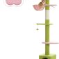 5-Tier Cat Tower Adjustable Tall Cat Climbing Tree with Scratching Post - Flower Pink