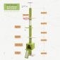 5-Tier Cat Tower Adjustable Tall Cat Climbing Tree with Scratching Post - Flower Pink Dimensions