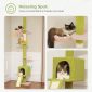5-Tier Cat Tower Adjustable Tall Cat Climbing Tree with Scratching Post - Flower Pink Image 2