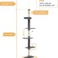 5-Tier Cat Tower Adjustable Tall Cat Climbing Tree with Scratching Post - Grey Upgrade Dimensions