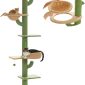 5-Tier Cat Tower Adjustable Tall Cat Climbing Tree with Scratching Post - Plush Green