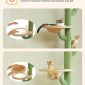 5-Tier Cat Tower Adjustable Tall Cat Climbing Tree with Scratching Post - Plush Green Image