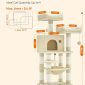 Cat Tree Multi-Level Cat Tower for Indoor Cats with Scratching Posts - Beige Dimensions