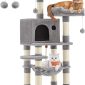Cat Tree Multi-Level Cat Tower for Indoor Cats with Scratching Posts - Light Gray
