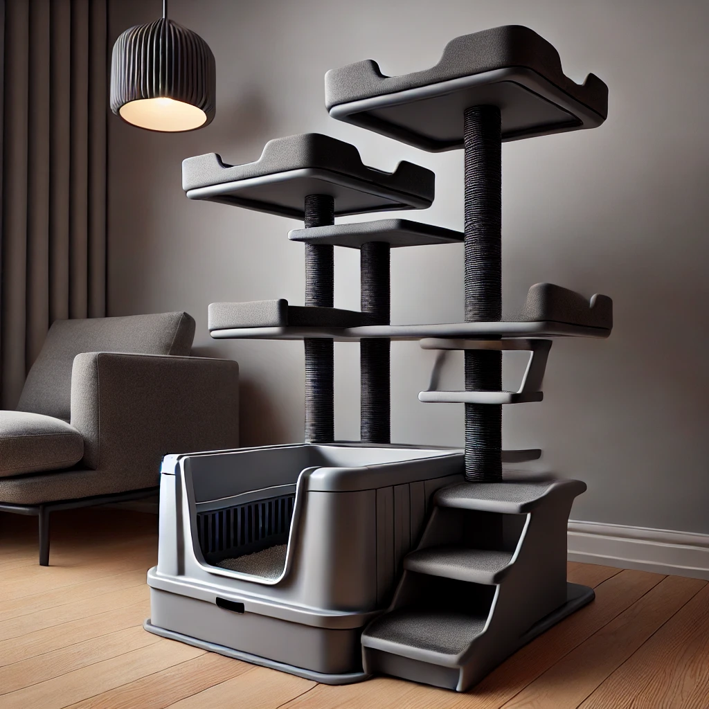 Cat Tree With Litter Box - 06