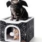Foldable Cat Hideaway Bedsure Cat Beds for Indoor Cats - Black Cobweb