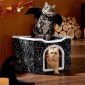 Foldable Cat Hideaway Bedsure Cat Beds for Indoor Cats - Black Cobweb actual image 2