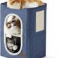 Foldable Cat Hideaway Bedsure Cat Beds for Indoor Cats - Blue