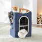 Foldable Cat Hideaway Bedsure Cat Beds for Indoor Cats - Blue actual image