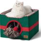 Foldable Cat Hideaway Bedsure Cat Beds for Indoor Cats - Christmas Green