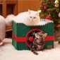 Foldable Cat Hideaway Bedsure Cat Beds for Indoor Cats - Christmas Green actual image