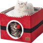 Foldable Cat Hideaway Bedsure Cat Beds for Indoor Cats - Christmas Red