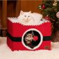 Foldable Cat Hideaway Bedsure Cat Beds for Indoor Cats - Christmas Red actual image