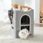 Foldable Cat Hideaway Bedsure Cat Beds for Indoor Cats - Grey actual image