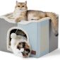 Foldable Cat Hideaway Bedsure Cat Beds for Indoor Cats - Pale Blue