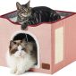 Foldable Cat Hideaway Bedsure Cat Beds for Indoor Cats - Pink