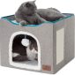 Foldable Cat Hideaway Bedsure Cat Beds for Indoor Cats - Single Grey