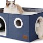 Foldable Cat Hideaway Bedsure Cat Beds for Indoor Cats - Widen Blue