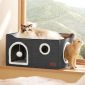 Foldable Cat Hideaway Bedsure Cat Beds for Indoor Cats - Widen Dark Grey actual image