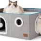Foldable Cat Hideaway Bedsure Cat Beds for Indoor Cats - Widen Grey