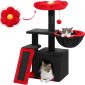 Small Cat Tower Cat Condo with Sisal Scratching Ramp Black