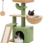 Small Cat Tower Cat Condo with Sisal Scratching Ramp Green