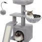 Small Cat Tower Cat Condo with Sisal Scratching Ramp Light Grey