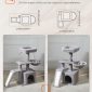 Small Cat Tower Cat Condo with Sisal Scratching Ramp Light Grey Preference