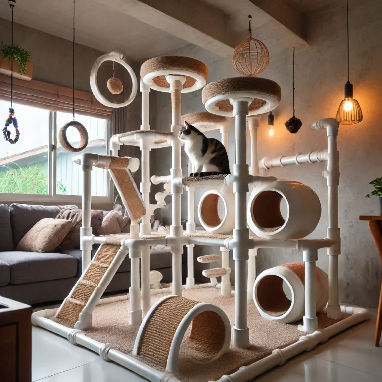 Whisker Wonderland Awaits With A PVC Pipe Cat Tree - 01